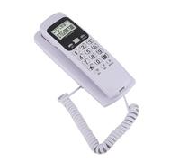 Omquot Mini Téléphone Mural avec écran LCD pour Hôtel, Bureau à Domicile, Matériau ABS Durable, Noir (Blanc)