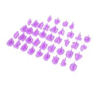 Omquot Moule à Biscuits en Forme de Chiffres et D'alphabet, pour la Cuisson de Biscuits, Fourniture de Cuisine en Plastique de qualité Alimentaire, Conception de Poignée, Violet, 40 Pièces pour le