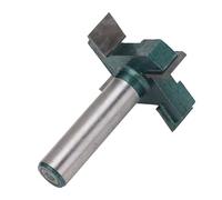 Omquot Outil de Coupe Efficace en Forme de T à 4 Cannelures pour Menuisiers, Surface de Spoilboard, Tige 1/2 - pour Machines CNC, Machine à Sculpter le Bois