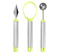 Omquot Outil de Sculpture de Fruits Multifonctionnel 3 Pièces, Vide-fruits, Pelle à Pastèque, Pelle à Melon, Outil D'élimination du Noyau de Pulpe (couleur Originale Vert + (Couleur d'origine vert +