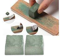 Omquot Pâte Abrasive de Polissage de Couteaux pour un Polissage Hautement raffiné et des Bords de Rasoir, 2 Pièces Outils D'artisanat du Cuir pour L'affûtage des Couteaux, Vert, 30 G, 1,2 X 1, X 0,8