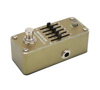 Omquot Pédale D'égalisation de Basse Mini égaliseur Analogique 5 Bandes Effet Sonore Propre pour Musiciens Alimentation 9V DC Métal Marron 1 unité
