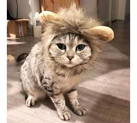 Omquot Perruque Crinière de Chat en Peluche Douce, Facile à Porter pour Fête Masquée, Adaptée aux Chats et aux Petits Chiens (Couleur assortie)