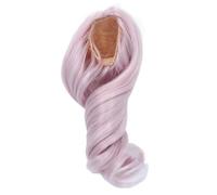 Omquot Perruque de Cheveux de Poupée, Cheveux Longs et Bouclés, Doux et Soyeux, pour un Tour de Tête de 1/6 de 15,5 à 17,5 Cm, pour la Collection et la Décoration (Violet)