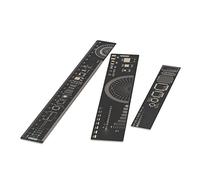 Omquot Règle D'ingénierie PCB Mesure Précise Multifonction pour les Ingénieurs en électronique plaqué or Noir Paquet de 3 Tailles