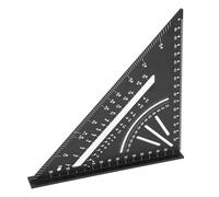 Omquot Règle Triangulaire en Aluminium, échelles Précises et Durables pour le Travail du Bois, Règle à Angle Droit de 30° 45° 60° pour L'ingénierie et les Projets (Noire)