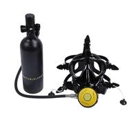 Omquot Réservoir de Plongée sous-Marine Portable 1L, Système de Plongée sous-Marine pour Entraînement de Respiration avec Lunettes Complètes (Noir)