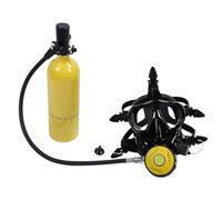 Omquot Réservoir de Plongée sous-Marine Portable 1L, Système de Plongée sous-Marine pour Entraînement de Respiration avec Lunettes Complètes (Jaune)