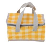 Omquot Sac de Pique-Nique Pliable isolé, Refroidisseur D'épicerie Portable, Nourriture Chaude et Froide, Boisson, Plage, Camping (Jaune Blanc)
