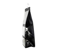 Omquot Sac de Rangement Suspendu Double Face, Organisateur épais pour étagère de Placard de Chambre à Coucher, Tissu Non tissé Durable + Matériau PVC, 1 X Organisateur de Sac à Main Suspendu (Noir)