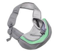Omquot Sac de Transport pour Chien, Réglable, Sûr et Respirant, pour Petits Chiens et Chats, Confortable en Cuir PU, Verte, 1 Pièce (Petite Taille)