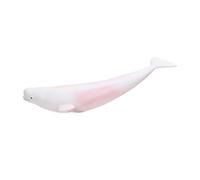 Omquot Sculpture Modèle Réaliste de Baleine Blanche pour L'éducation des Enfants, Jouet Figurine en Plastique Souple pour Les Amoureux de la Vie Marine