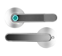 Omquot Serrure de Porte Biométrique à Empreinte Digitale et Mot de Passe pour Entrée sans pplicable aux Portes de 1,4 à 2,2 Pouces (chrome brillant)