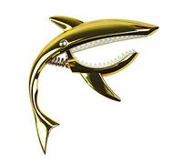 Omquot Shark Capo Clamp/Holder de tonalité en Alliage de Zinc élastique Solide pour Guitare Acoustique, ukulélé, Mandoline, Banjo doré, Belle Utilisation Pratique pour les Guitaristes
