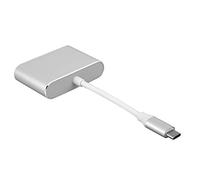 Omquot Station d'accueil Adaptateur de Résolution 4K Hub TypeC pour écran/VGA, Convertisseur Type-C vers en Alliage D'aluminium pour Extension D'écran D'ordinateur, pour Une Meilleure (Argent)