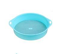 Omquot Tamis de Sol en Plastique Portable pour Un Filtrage Facile du Sol dans Les Jardins, Léger et Durable, de 3 Mm, 1 unité (Bleu)
