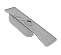 Omquot Tapis de Robinet avec Panier de Rangement et Plateau de Drainage, Protecteur D'évier en Silicone à Séchage Rapide pour Cuisine et Salle de Bain (Gris)