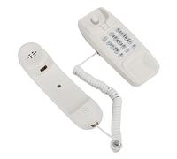 Omquot Téléphone Suspendu en ABS Durable, Fonction Flash Muet, pour Le Bureau et la Maison, Petite Taille, Facile à Transporter pour Le Royaume-uni (Noir) (Blanc)