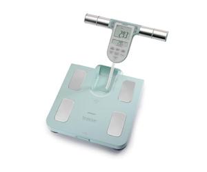 OMRON BF511 Impédancemètre avec mesure corporelle complète à 8 capteurs | Balance numérique mesurant IMC et graisse corporelle pour adultes et enfants dès 6 ans, max 150 kg