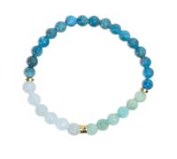 Omsaé Bracelet Chakra de la Gorge Perles rondes 6 mm