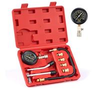 OMT Compressiomètre Essence 8 Pièces, Testeur De Compression 0-20 Bar | Raccords En Laiton Robuste, Diagnostic De Pression Des Cylindres, Adaptateurs M10-M18, Pour Voiture, Moto & Tondeuse