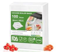 Omtofo 100 Sachets Sac Sous Vide Alimentaire 30x40 cm, Sac Sous Vide Gaufré, sans BPA, Approuvé LFGB, Sachet Sous Vide Alimentaire pour Conservation des Aliments, la Cuisson et Cuiseur Sous Vide
