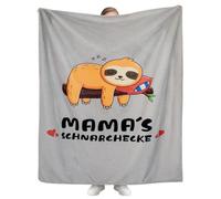 Omtofo Cadeau Maman, Cadeau Fête des Mères, Cadeau d'anniversaire De La Fille Et du Fils à Mama, Flanelle Couverture Commémorative en Forme De Paresseux(155 × 130cm)