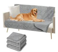 Omtofo Couverture Chien 150x128cm, Tissu Flannel Imperméable, Moelleux et Chaud Couverture pour Chien, pour Chien Moyen et Grand, Lavable en Machine, Protection Canapé, Réversible (Gris)