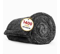 Omtofo Serviette de séchage de voiture, taille moyenne 60 x 40 cm - Serviette en microfibre avec une absorption ultra élevée de 1400 g/m², fibres douces, sèche efficacement après le lavage, protège la