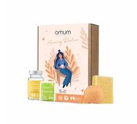 OMUM - Coffret Cadeau Energisant Morning Routine 4 soins : 1 Complément anti-fatigue + 1 savon Cajoleur + 1 éponge Konjac Visage + 1 Infusion - Naturel,France,Vegan,Compatible grossesse et allaitement