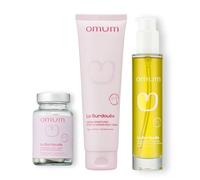 OMUM - Mon Rituel Surdouée Trio Prévention Vergetures - 1 Huile sèche bio 100 ml + 1 Crème 100% naturelle 150 ml + 1 Complément 60 gélules 1 mois - Compatible grossesse dès le 1er mois