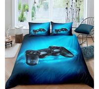 OMUYQAQ Parure de lit 3 pièces avec housse de couette sur le thème jeux vidéo 3D pour garçons, filles, adolescents, enfants, familles - Toutes saisons - Couleur 1, lit simple : 135 x 200 cm - 3 pièces