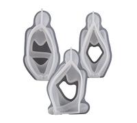 Omvial 3PCS Penseurs Portrait Ornements Résine Époxy Silicone Moule Accessoires Simple Européen Abstrait Corps Bougie Moule Résine Silicone Moule