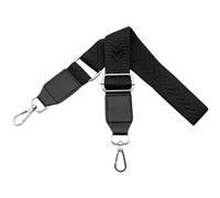 Omxyinma Bandouliere pour Sac à Main Banane Femme Réglable Sangles de Sacs avec Mousqueton Argent 3.8cm Larges Lanière avec Cuir pour Crossbody DIY Accessoires, Noir， U2-01