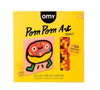 Omy - Pom Pom Art Donut - Kit Créatif avec 500 Pompons - Jeu Éducatif pour Enfants dès 6 Ans - Fabrication Française