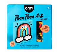 Omy - Pompom Art Rainbow - Kit Créatif avec 500 Pompons - Jeu Éducatif en Bois pour Enfants dès 6 Ans