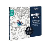 OMY - POS34 - Poster Géant à Colorier Football (Soccer) - 40,4 x 26 x 24 cm - Encadrable - Original et Amusant - Papier Extra-Blanc Qualité Supérieure 120 g/m² - Conçu et Fabriqué en France.