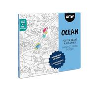 Omy Poster Géant à Colorier - Océan | Découvrez des créatures sous-marines magiques et des trésors perdus | 40 x 28 pouces | Activité créative et ludique pour enfants, adolescents et adultes