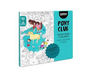 OMY Poster géant à colorier Poney Club by 100 x 70 cm