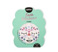 Omy Stickers visage - Fleur | Exprimez votre style avec 85 autocollants fluorescents repositionnables | Sans danger pour la peau et testés dermatologiquement | Look amusant et créatif pour tous les