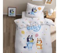 OMYDREAM Bluey Party Parure de lit imprimée 100% Coton - Licence Officielle