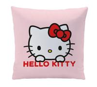 OMYDREAM Coussin Décoratif Enfant Hello Kitty Pois| Imprimé Recto Verso | Velours Doux 40x40 cm | Oeko-TEX | Idéal Chambre Fan Hello Kitty