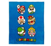 OMYDREAM Cuddle Super Mario Players Plaid Enfant Imprimé 125x150 cm