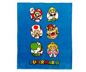 OMYDREAM Cuddle Super Mario Players Plaid Enfant Imprimé 125x150 cm