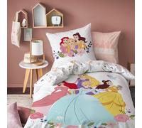 Parure de lit imprimée 100% coton, disney home princesse bal blanc 140X200 63X63