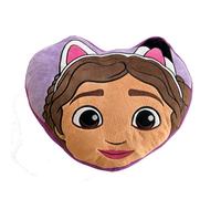 OMYDREAM Gabby ET LA Maison Magique Coeur Coussin Forme | 100% Polyester | Oeko-TEX | 33x36cm | Imprimé Fille | Violet