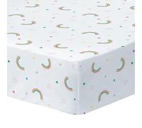 OMYDREAM Gabby ET LA Maison Magique Garden Drap Housse Enfant | 100% Coton | Oeko-TEX | 90x190cm | Imprim Fille | Blanc