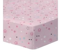 OMYDREAM Gabby ET LA Maison Magique Hearts Drap Housse Enfant 1 Personne | 100% Coton | Oeko-TEX | 90x190 cm | Imprimé Fille | Rose