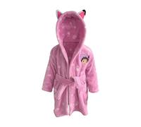 OMYDREAM Gabby Et La Maison Magique Robe de Chambre Fille | Polaire Douce | Chaude & Confortable | Capuche | Broderie Cœur | Oeko-TEX | Rose (FR/ES, Âge, 2 ans, 4 ans, Taille normale)
