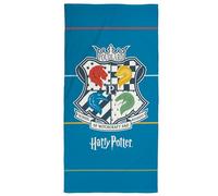 Harry Potter Armoiries Drap de Plage Enfant | 100% Coton | Oeko-TEX | 75x150 cm | Imprimé Garçon | Bleu